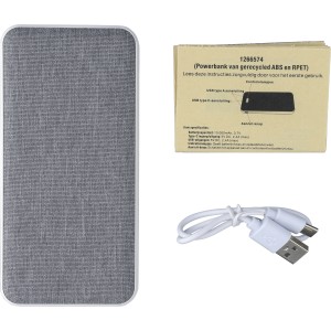 ABS powerbank, jrahasznostott anyagbl, fehr (powerbank)