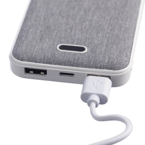 ABS powerbank, jrahasznostott anyagbl, fehr (powerbank)