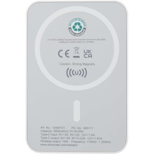 Acrab 5000 mAh mgneses powerbank, fehr (powerbank)