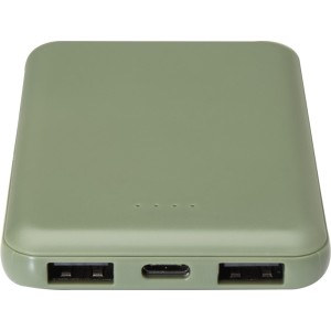 Asama jrahasznostott manyag powerbank, 5000 mAh, zld (powerbank)