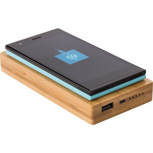 Bambusz powerbank, 6000 mAh, natr (powerbank)