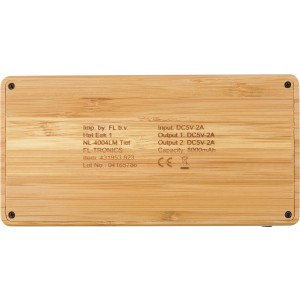 Bambusz powerbank, 8000 mAh, nat�r (powerbank)