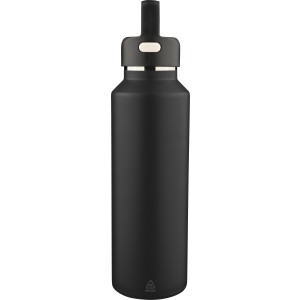 Duplafal� �jraac�l palack, 600 ml, fekete (sportkulacs)