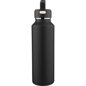 Duplafal� �jraac�l palack, 600 ml, fekete (sportkulacs)