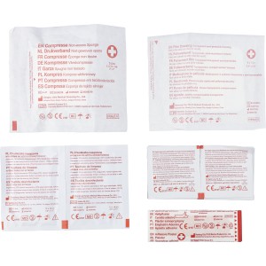 Els�seg�ly-k�szlet RPET tart�ban, piros (eg�szs�g�gy)