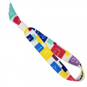 Fesztiv�l karszalag feh�r hengerz�rral (nyakp�nt, karp�nt, badgetart�)