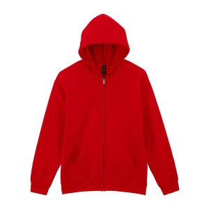 GILDAN SOFTSTYLE cipz�ras kapucnis pol�rpul�ver, Red (pol�r pul�ver)