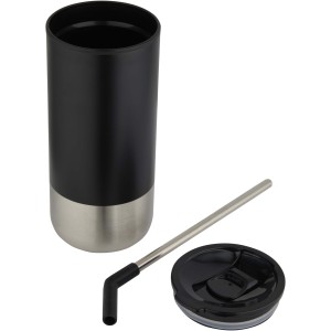 Grayson h�szigetelt poh�r sz�v�sz�llal, 480 ml, fekete (poh�r)