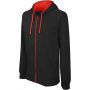 Kariban Contrast f�rfi kapucnis pul�ver, Black/Red