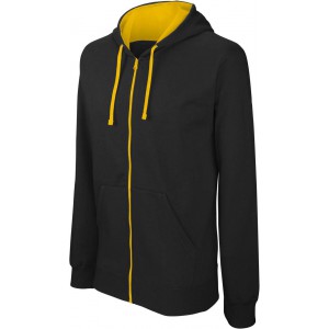 Kariban Contrast f�rfi kapucnis pul�ver, Black/Yellow (pul�ver)