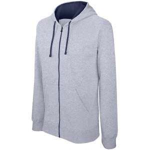 Kariban Contrast f�rfi kapucnis pul�ver, Oxford Grey/Navy (pul�ver)