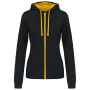 Kariban Contrast n�i kapucnis pul�ver, Black/Yellow