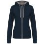 Kariban Contrast n�i kapucnis pul�ver, Navy/Fine Grey