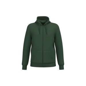 Kariban Uniszex kapucnis, cipz�ras pul�ver, Forest Green (pul�ver)