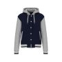 Kariban Uniszex kapucnis pul�ver, Navy/Oxford Grey/Whi