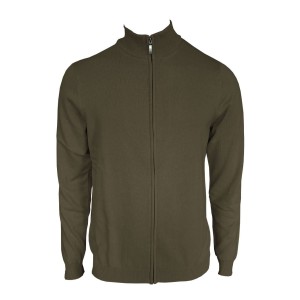 Legend Cipz�ros f�rfi kardig�n, Dark Khaki (pul�ver)