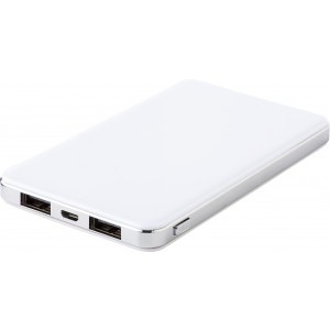 Li-polimer powerbank, 5000 mAh, feh�r (powerbank)