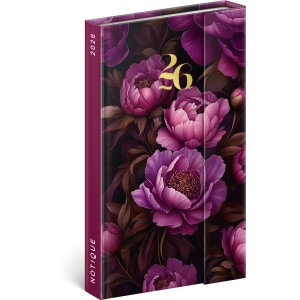 Mgnessel zrd agenda Purple Flowers 2026, 13 x 21 cm (naptr)