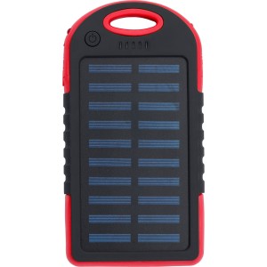 Napelemes powerbank, ABS, piros (powerbank)