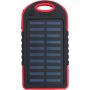 Napelemes powerbank, ABS, piros
