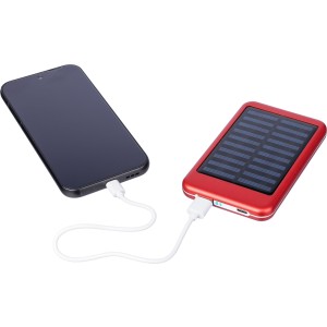 Napelemes powerbank, alumnium, piros (powerbank)