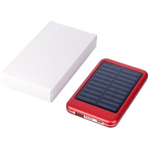 Napelemes powerbank, alumnium, piros (powerbank)
