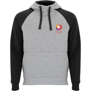 Roly Badet uniszex kapucnis pul�ver, Heather grey, Black (pul�ver)