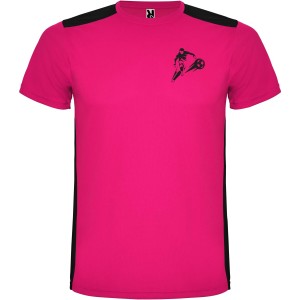 Roly Detroit r�vid ujj� uniszex sportp�l�, Fuchsia, Black (T-shirt, p�l�, kevertsz�las, m�sz�las)