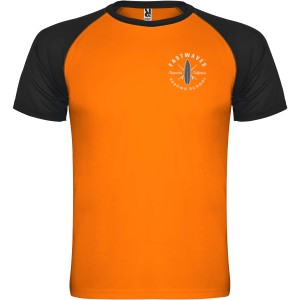 Roly Indianapolis rvid ujj gyerek sportpl, fluor orange, solid black (T-shirt, pl, kevertszlas, mszlas)