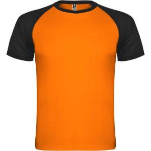 Roly Indianapolis rvid ujj gyerek sportpl, fluor orange, solid black (T-shirt, pl, kevertszlas, mszlas)