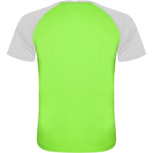 Roly Indianapolis rvid ujj uniszex sportpl, fluor green, white (T-shirt, pl, kevertszlas, mszlas)