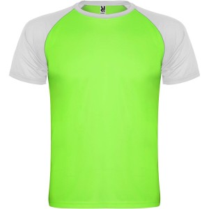 Roly Indianapolis rvid ujj uniszex sportpl, fluor green, white (T-shirt, pl, kevertszlas, mszlas)