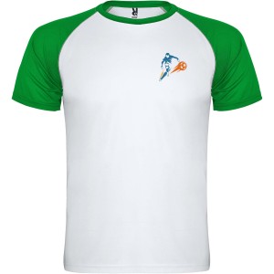 Roly Indianapolis rvid ujj uniszex sportpl, white, fern green (T-shirt, pl, kevertszlas, mszlas)