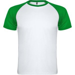 Roly Indianapolis rvid ujj uniszex sportpl, white, fern green (T-shirt, pl, kevertszlas, mszlas)