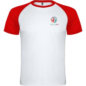 Roly Indianapolis rvid ujj uniszex sportpl, white, red (T-shirt, pl, kevertszlas, mszlas)