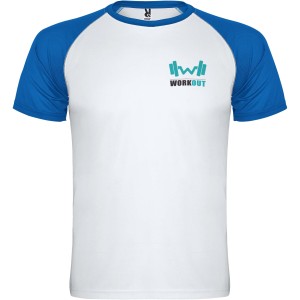 Roly Indianapolis rvid ujj uniszex sportpl, white, royal blue (T-shirt, pl, kevertszlas, mszlas)