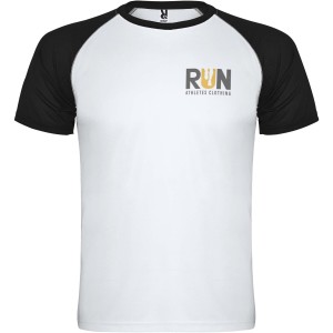 Roly Indianapolis rvid ujj uniszex sportpl, white, solid black (T-shirt, pl, kevertszlas, mszlas)