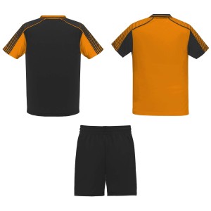 Roly Juve uniszex sport szett, Orange, Black (T-shirt, p�l�, kevertsz�las, m�sz�las)
