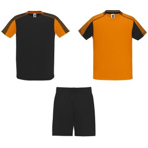 Roly Juve uniszex sport szett, Orange, Black (T-shirt, p�l�, kevertsz�las, m�sz�las)