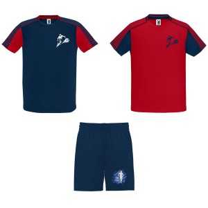 Roly Juve uniszex sport szett, red, navy blue (T-shirt, pl, kevertszlas, mszlas)