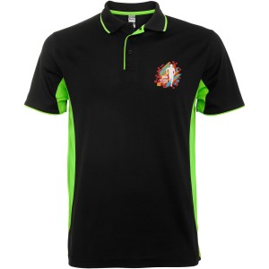 Roly Montmelo r�vid ujj� uniszex sportp�l�, Black, Lime (T-shirt, p�l�, kevertsz�las, m�sz�las)