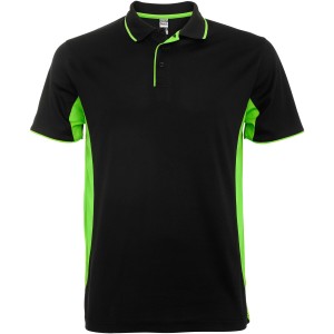 Roly Montmelo r�vid ujj� uniszex sportp�l�, Black, Lime (T-shirt, p�l�, kevertsz�las, m�sz�las)
