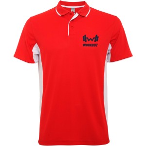 Roly Montmelo rvid ujj uniszex sportpl, red, white (T-shirt, pl, kevertszlas, mszlas)