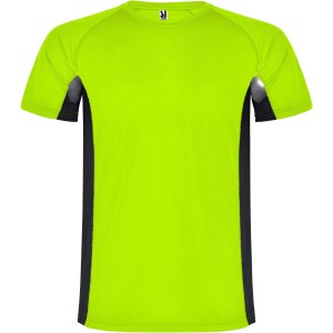 Roly Shanghai rvid ujj frfi sportpl, fluor green, solid black (T-shirt, pl, kevertszlas, mszlas)
