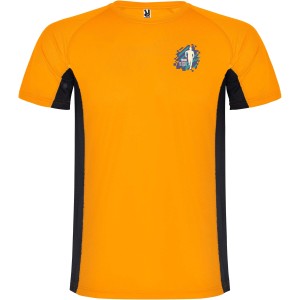 Roly Shanghai rvid ujj frfi sportpl, fluor orange, solid black (T-shirt, pl, kevertszlas, mszlas)