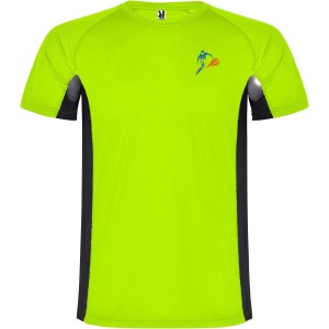 Roly Shanghai rvid ujj gyerek sportpl, fluor green, solid black (T-shirt, pl, kevertszlas, mszlas)