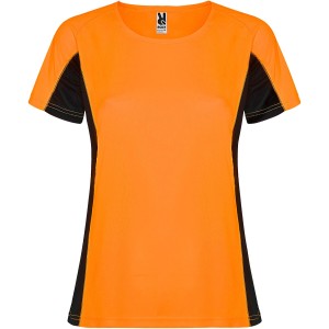 Roly Shanghai r�vid ujj� n�i sportp�l�, Fluor Orange, Black (T-shirt, p�l�, kevertsz�las, m�sz�las)