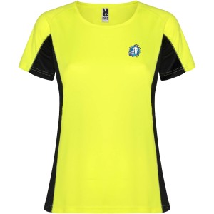 Roly Shanghai rvid ujj ni sportpl, fluor yellow, solid black (T-shirt, pl, kevertszlas, mszlas)