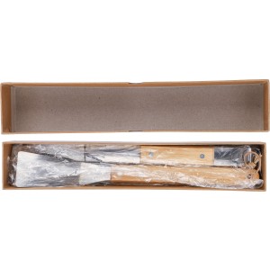 Rozsdamentes ac�l BBQ k�szlet, barna (piknik, kemping, grill)