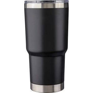 Rozsdamentes acl duplafal pohr, 590 ml, fekete (pohr)